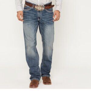 New Ariat Men's M4 Coltrane Durango Medium Wash Low Rise Relaxed Bootcut Jeans